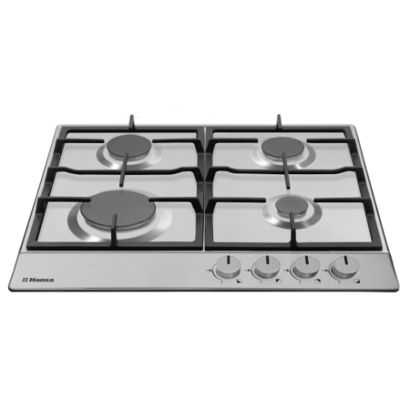 Plita pe gaz Hansa, 60 cm, comenzi frontale, aprindere electrica, gratare fonta, inox [2]
