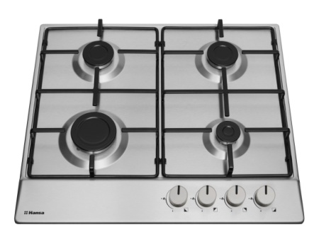 Plita pe gaz Hansa, 60 cm, comenzi frontale, gratare emailate, inox [1]