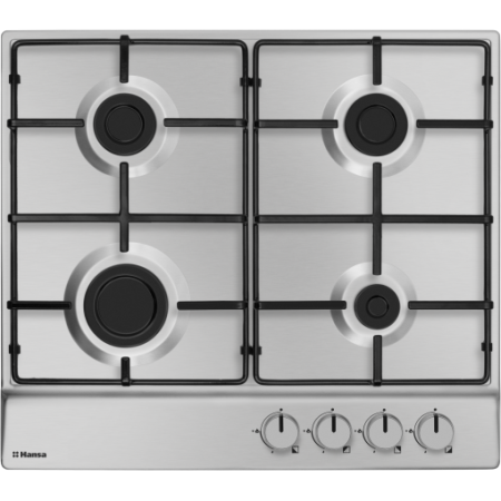 Marelvi - Plita pe gaz Hansa, 60 cm, comenzi frontale, gratare emailate, inox