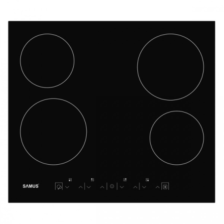 Aragazuri si plite - Plita vitroceramica incorporabila Samus PSVE-64BG3, control touch, 9 trepte de putere, indicator caldura reziduala, blocaj de siguranta, timer digital, rezistenta electronica
