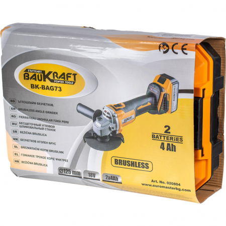 Polizor unghiular brushless Ø125mm 18V 2 acumulatori x 4Ah, geanta BK-BAG73 [2]