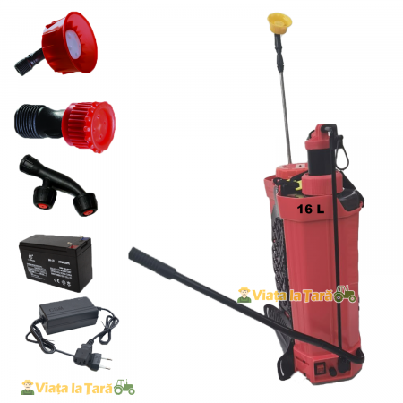 Pompa de stropit electrica si manuala 2 in 1, 16 litri, 6 bari, regulator presiune elefant cu baterie acumulator si manuala [7]