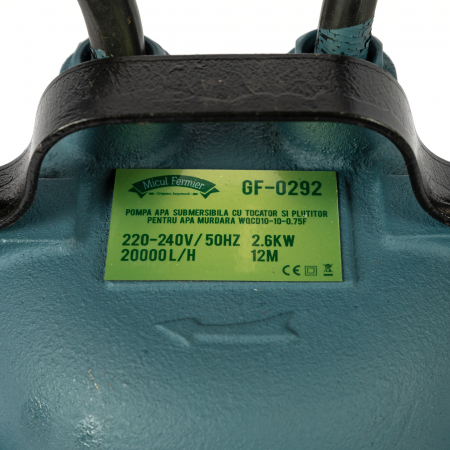 Pompa cu tocator pentru apa murdara, 2600W, 12000 L/H, 2 toli, 12m3/ora, Euroaqua pentru FOSA, GF-0292 [12]