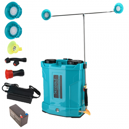 GRADINA - Pompa de stropit cu acumulator 20L, 5 duze, debit 2.6 l/ min, presiune 5.5 bar, Detoolz DZ-PA1011-S001-G01