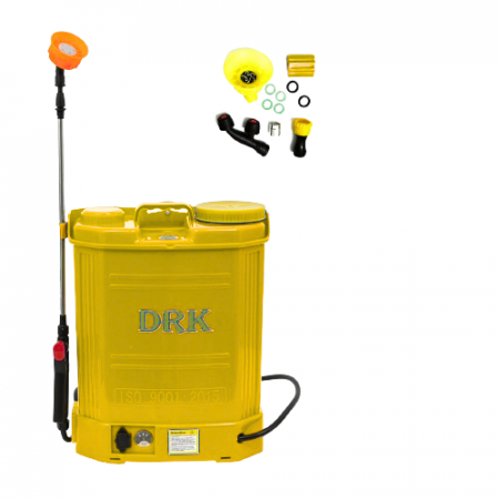 GRADINA - Pompa de stropit DRK 16 Litri, 4 Bar + regulator presiune, vermorel cu baterie acumulator