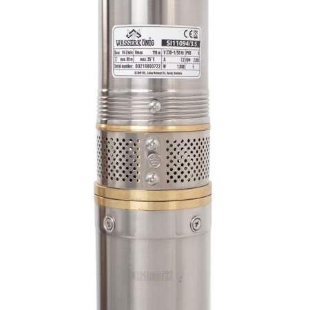 Pompa submersibila centrifugala multietajata Wasserkonig SI11094/3.5, diametru 3.5", putere 1800 W, debit 5640 l/h, inaltime refulare 110 m [3]