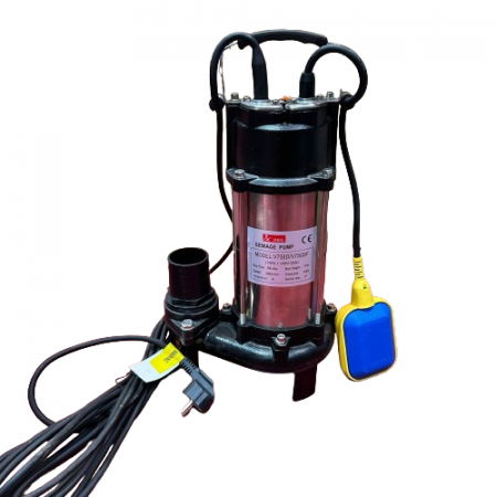 Pompe de apa murdara - Pompa submersibila cu tocator DRK pentru apa murdara, model V750D, 2 toli, putere 750W