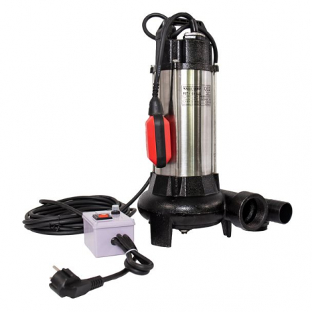 Pompe de apa murdara - Pompa submersibila cu tocator Wasserkonig PST1800, particule max. 10 mm, putere 1800 W, debit 17500 l/h, inaltime refulare 11.5 m