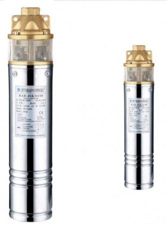 GRADINA - Pompa submersibilă de adâncime BAR 4SKM100S, motor 0.75 kW, 230V, înălțime maximă de pompare 56 m, corp inox, pentru apă curată, ideală pentru puțuri și sisteme hidrofor