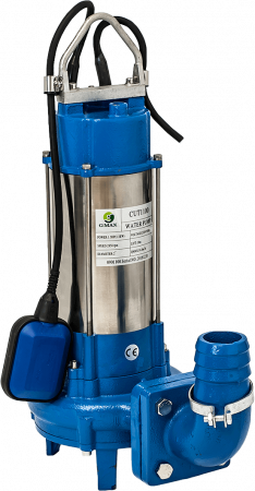 Pompe de apa murdara - Pompa submersibila de drenaj pentru fecale cu cutit tocator Gmax Cut CUT1500, Debit 21 m3/h, Putere 1.5 kw, Conexiune 2 tol