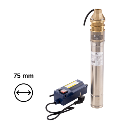 Pompe submersibile - Pompa submersibila de foraj Gmax 3skm100, debit 2.4 m3/h, diametru pompa 75 mm, putere 750 w,  55m, cupru