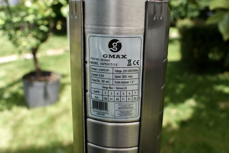 Pompa submersibila de foraj Gmax 4SPD309-0.55 cu 9 turbine de inox, debit 4 m3/h, putere 550 w, coloana 57 m, cupru [6]