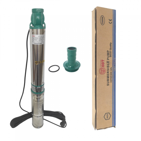 GRADINA - Pompa submersibila de mare adancime DDT, QJD120-1.5, debit 7 m³/h, refulare 120 m, putere 1500 W, Inox, cu 8 turbine