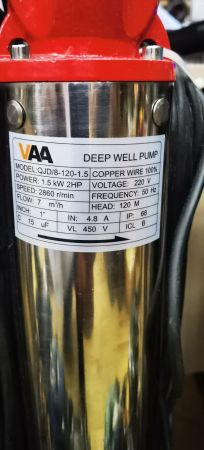 Pompa submersibila de mare adancime, VAA, QJD120-1.5, 1500 W, 8 turbine, Inox [3]