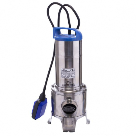 Pompe de apa murdara - Pompa submersibila din inox Wasserkonig PSI12, particule max. 10 mm, putere 900 W, debit 21000 l/h, inaltime refulare 12 m