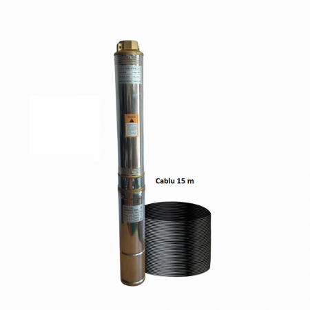 GRADINA - Resigilat - Pompa submersibila DRK, 4STM4-8, putere 1.8 kW, debit 5m3/h, 8 turbine, refulare 120 m