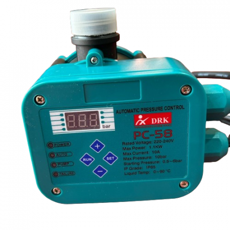 Pompa submersibila DRK, Model 4STM4-8, putere 1.1 kW, 8 turbine + Presostat electronic DRK, Model PC-58, 1kW, 220 V, 9,5 Bar [1]