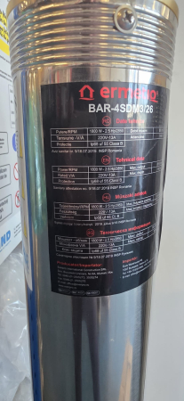 Pompa submersibila Ermetiq 4SDM3/26, 1800W, 26 turbine, Hmax 196 m, debit 5.3 mc/h, inox, cablu 30 m [1]