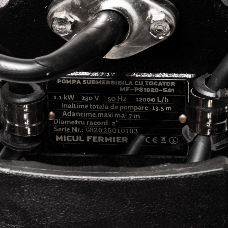 Pompa submersibilă Micul Fermier 1.1 kW, 12000 l/h, înălțime pompare 13.5 m, cu tocător, oțel inoxidabil [2]