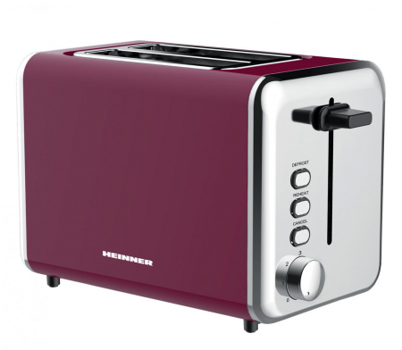 Prajitoare de paine - Prajitor de paine Heinner Charm TP-1000BG, 850W, 7 Setari rumenire, Burgundy