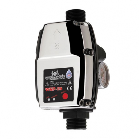 GRADINA - Prescontrol cu manometru Wasserkonig WSP-15, 230 V, max. 1500 W, max. 10 bar