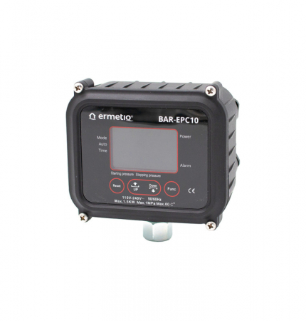 Pompe submersibile - Presostat Electronic Reglabil cu Afișaj Digital – BAR-EPC10, Control Automat al Presiunii între 0,5 și 10 bar, Protecție IP65, Conectare Hidraulică G1″, Ideal pentru Sisteme de Pompare și Instalatii I