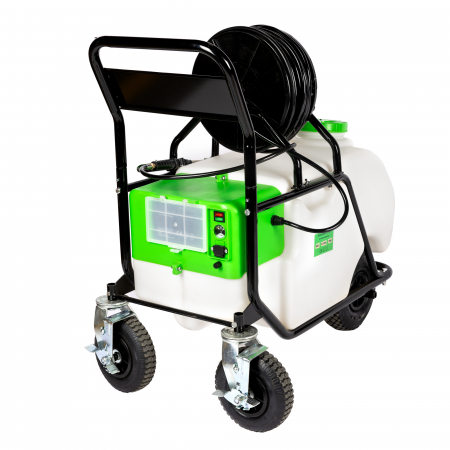 Pulverizator pe acumulator 90L, presiune 7 bar, lance 77 cm, debit 5L/min, furtun 50 m, Micul Fermier [1]