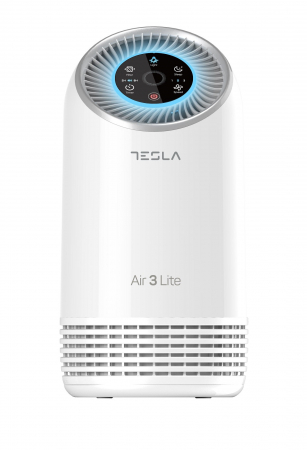 Purificatoare aer - Purificator Tesla Air3 LITE, CADR 100 m3/h, Indicator filtru, Sleep Mode, Timer, Filtru HEPA+Carbon Activ, Alb