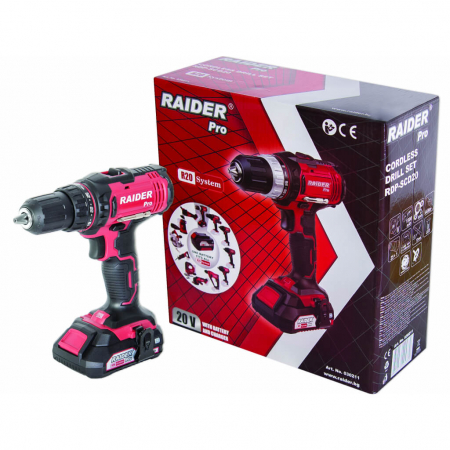 R20 Masina de gaurit / insurubat 20V 1 X 1.5Ah 13mm 44Nm RDP-SCD20 Set Raider Pro [2]