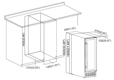 Răcitor de Vinuri Incorporabil Heinner HRV-ABI56DRL20, 20 Sticle, 56 L, Clasa G, Temperatură Reglabilă 5–20°C, Display LED, Control Electronic, 5 Rafturi Lemn, Ușă Reversibilă, Negru [1]
