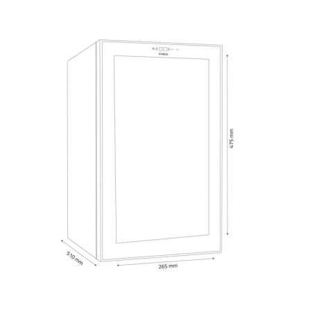 Racitor vinuri Samus SRV25CR8, 21 litri, clasa E, racire termoelectrica, iluminare interioara LED, control tactil cu afisaj electronic, 47.5 x 26.5 x 51 cm [3]