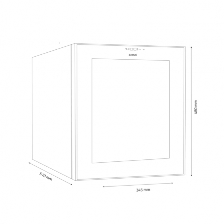 Racitor vinuri Samus SRV36LM12, 33 litri, clasa F, racire termoelectrica, iluminare interioara LED, control tactil cu afisaj electronic, 48 x 34.5 x 51 cm [2]