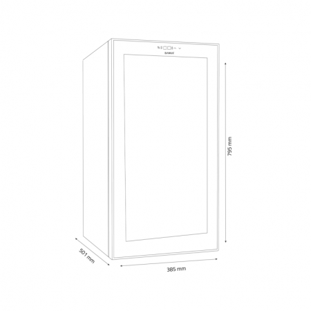 Racitor vinuri Samus SRV55CRC, clasa G, termostat reglabil, racire cu compresor, iluminare interioara LED, control tactil cu afisaj electronic, 77 x 34.5 x 45 cm [2]