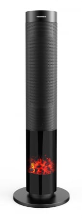 Climatizare si sisteme de incalzire - Radiator ceramic Heinner HCH-LD2000BK, 2000 W, Display LED, Control Touch, Telecomanda, Functie ECO, Oprire automata, Functie oscilare, Negru