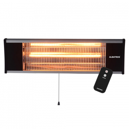 Radiatoare - Radiator electric infrarosu de perete, Exterior, 2000 W, Telecomanda, RFC-2001AT, Negru