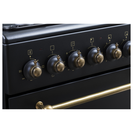 Resigilat - Aragaz Rustic Samus SR550EL3B1 – 3 Arzătoare pe Gaz + 1 Electric, + Diuze GPL, Cuptor Electric 48L, Clasa Energetică A, Negru [6]