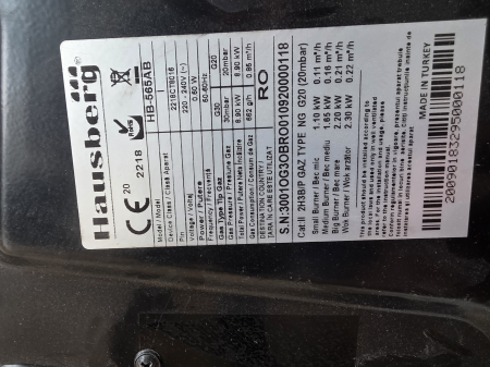 Resigilata-Plita Incorporabila Hausberg HB-565AB, 5 arzatoare, Gaz, Aprindere electrica, Alb [7]