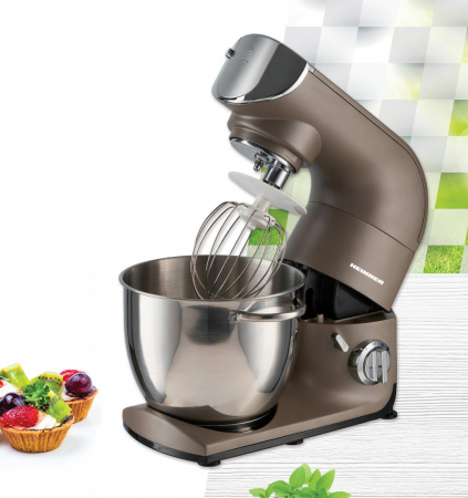 Robot de bucatarie Heinner Calypso 1500 HPM-L1500DC, 1500W, bol inox 5.5L, 6 viteze + Pulse, angrenaje metalice, tel din inox, paleta si carlig din aluminiu turnat, accesoriu masina de tocat inclus, A [1]