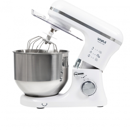 BUCATARIE - Robot mixer Vivax RM-71800WH , 1800 W, 6 Viteze + Turbo, 4 Accesorii, Bol otel inoxidabil, Alb/Argintiu