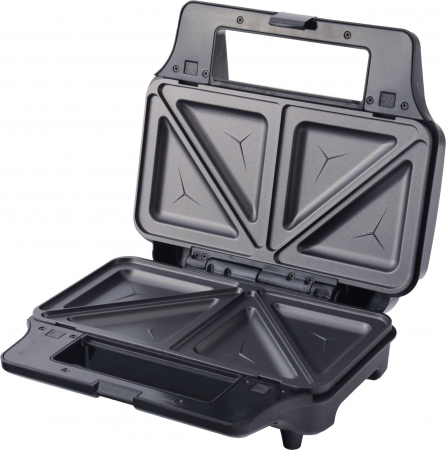Sandwich maker 3 in 1 Tesla MG201BX, 900W, Placi detasabile antiaderente, sandwich, grill, waffle, indicator Led, negru/inox [2]