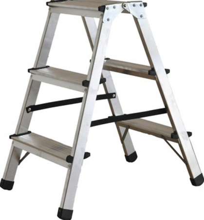 Scari metalice - Scara cu doua trepte duble 3+3 din aluminiu cu sistem antialunecare, Rotor KMH1203