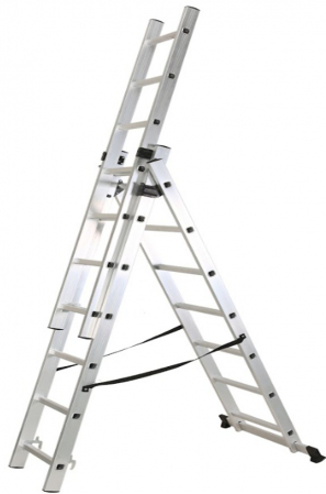 Scari metalice - Scara din aluminiu, 3 tronsoane 3x7 lungime max 324cm /486cm fabricata in UE, KME307