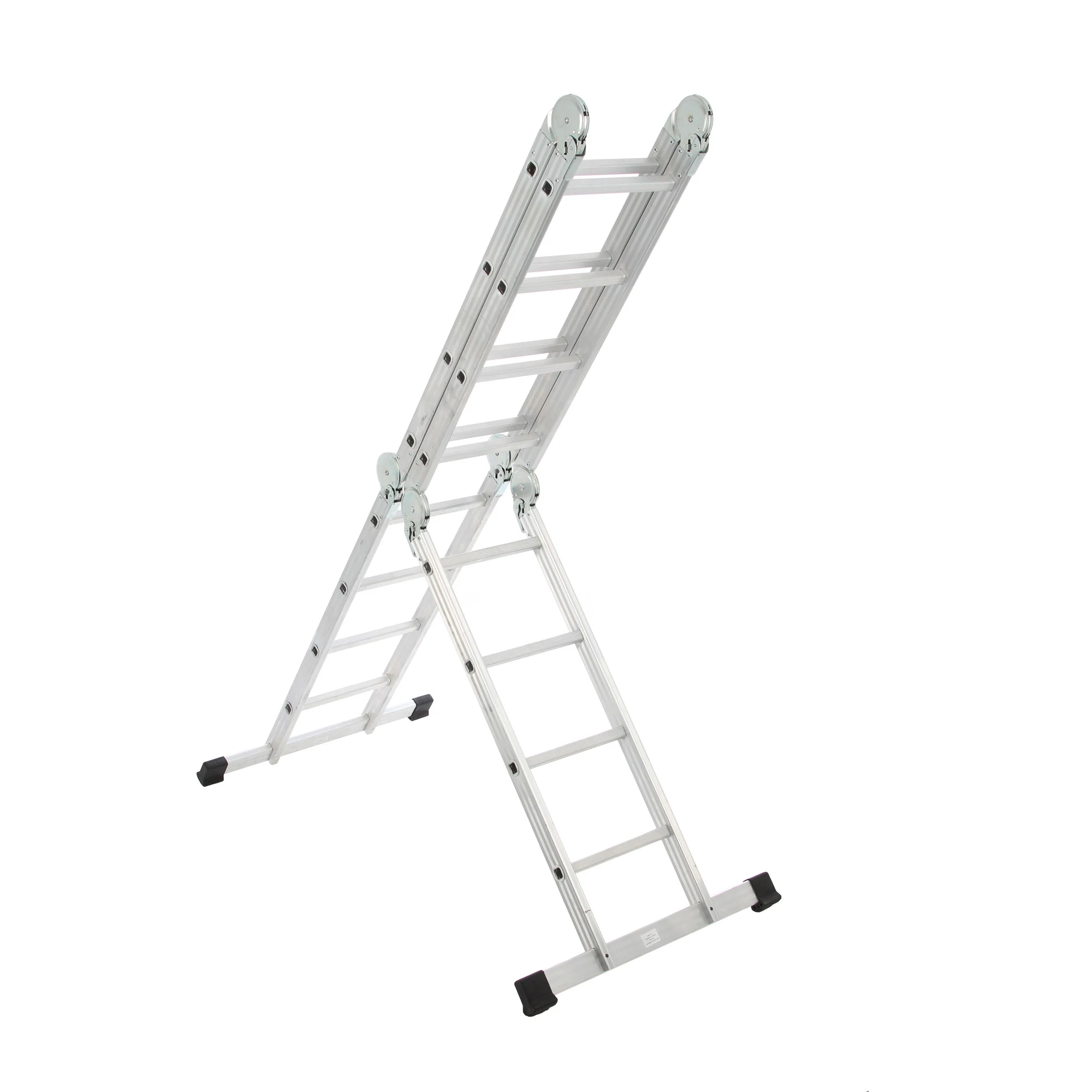 Scari metalice - Scara pliabila 4x4, inaltime 465cm, din aluminiu cu sistem antialunecare Rotor KMP404B