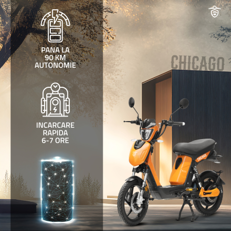 Scuter electric cu pedale Samus Chicago-18T800-48V26-Orange [7]