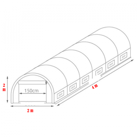 Sera de gradina 4 x 2 x 2 m, polietilena, Micul Fermier, 140g/mp UV4, GF-2044 [6]