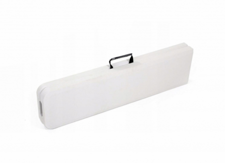 Set Masă cu 2 Bănci Pliabile, Material HDPE Alb, Structură Oțel Ø25mm, Dimensiuni Banca: 182x28x43 cm [4]