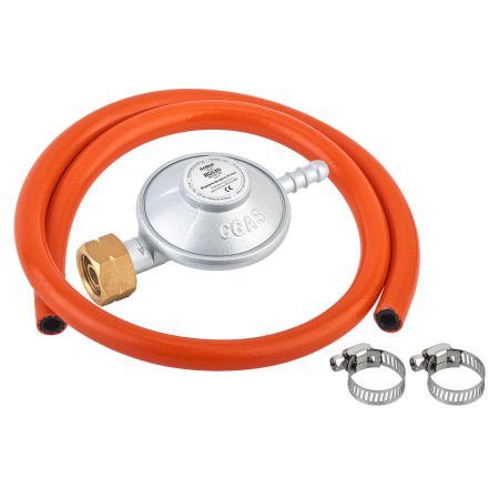 Aragaz pe gaz ( GPL ) - SET –Regulator de gaz butan, 30 mbar, 1,5 kg/h, o treaptă, furtun PVC 1.5 m, Samus RGS30