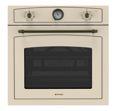Set Rustic Pyramis 8070 Ivory – cuptor electric 6 funcții, clasa A, volum 64L, ceas analog și plită gaz cu wok și grătare fontă, finisaj antichizat ivory, ideal pentru bucătării rustice și elegante [1]