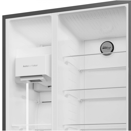 Side by side Beko GN162340XBRN, 571 l, Clasa E, NeoFrost Dual Cooling, HarvestFresh, Ice fall, Water dispenser, Compresor inverter, Display touch control, H 179 cm, Dark Inox [6]
