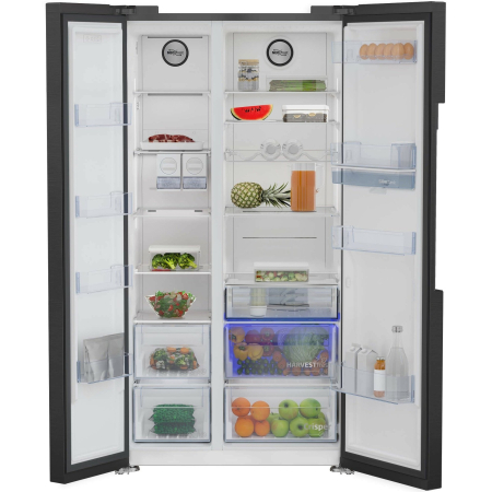Side by side Beko GN163241DXBRN, 576 l, NeoFrost Dual Cooling, Slim tank water dispenser, Twist Ice Maker, H 179 cm, Clasa E, Dark Inox [3]